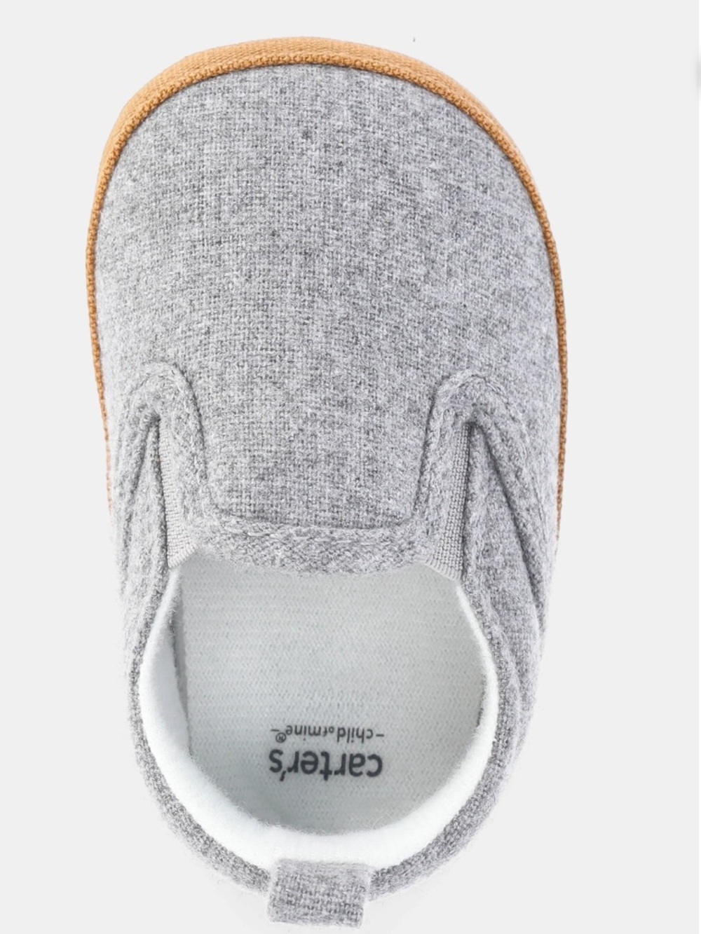 Carter's Gray Slip-On Baby Walker Shoes with Tan Sole - 3-6M - Picture 5 of 6